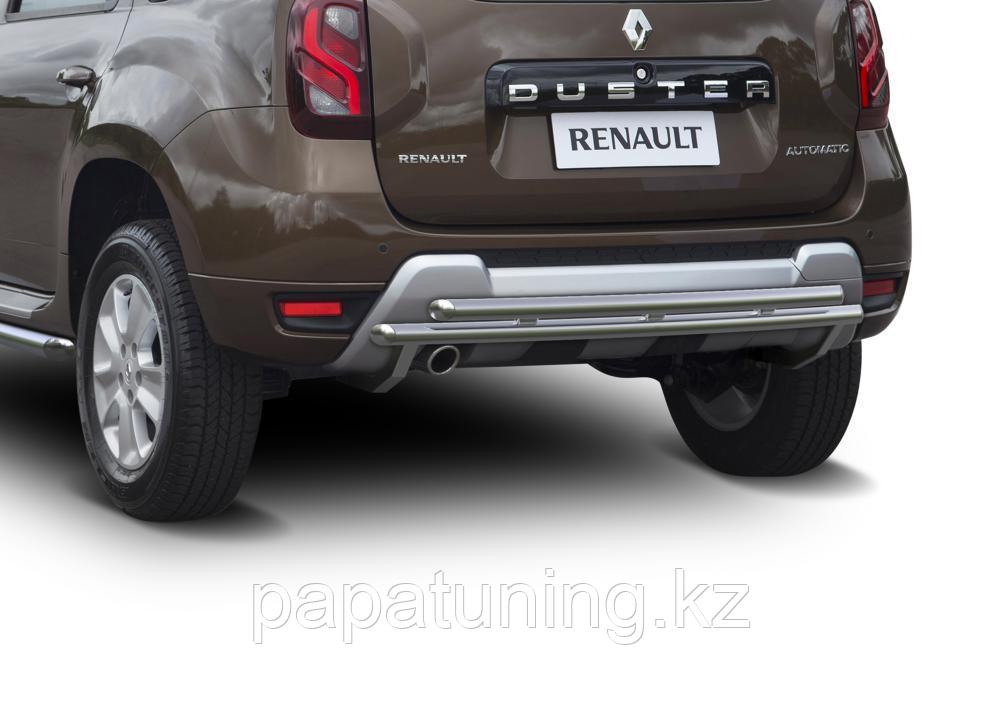 Защита заднего бампера d42+d42 + комплект крепежа RIVAL Renault Duster 2015-2021 - фото 1 - id-p105899809