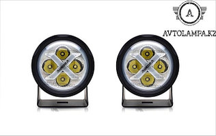 Круглые фары AURORA ALO-R4T3-EM (ПАРА) дальний свет + ДХО DRL 100 мм 2шт