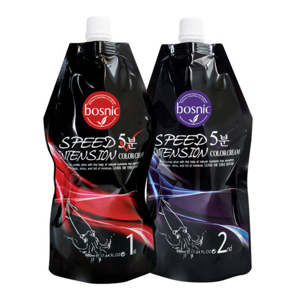 Bosnic Краска Для Волос Speed 5 Minute Intension Color Cream 1St,2Nd Black 500 Ml