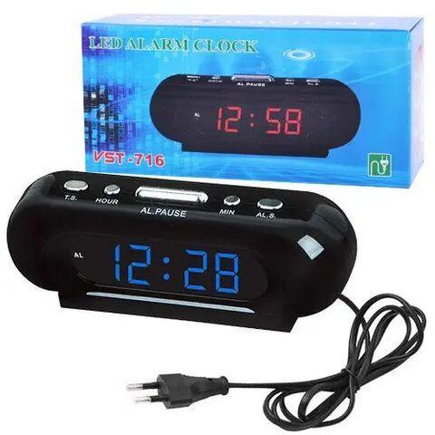 Часы электронные сетевые с будильником LED ALARM CLOCK VST-716 (Синий) - фото 1 - id-p105906970