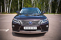 Защита переднего бампера d75х42/75х42 овалы Lexus RX350 - 450  2009-12