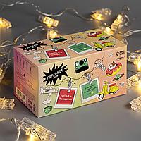 Гирлянда "Нить" 5 м с насадками "Прищепки", IP20, прозрачная нить, 30 LED, свечение тёплое белое