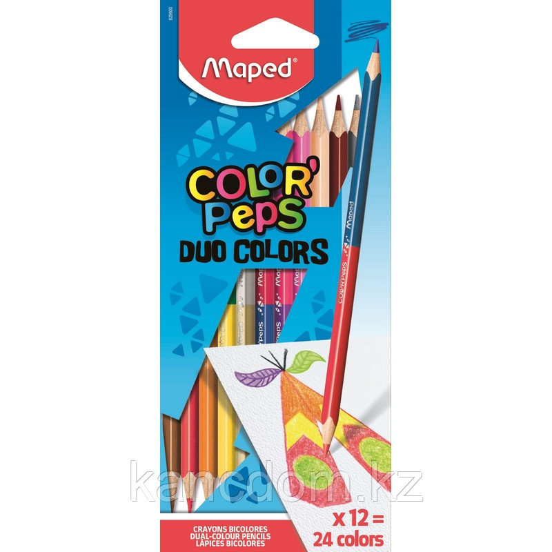 Карандаши цветные Maped Duo Colors 12=24 цвета 829600