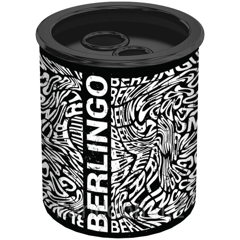 Точилка металлическая 2 секции Berlingo "Monochrome" с контейнером
