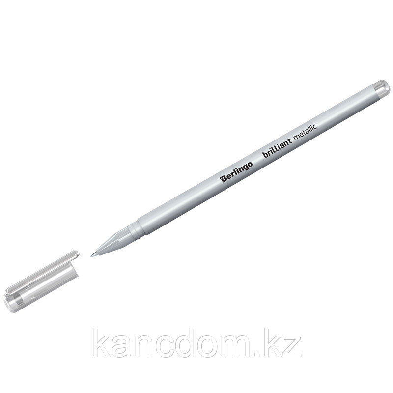 Ручка Гелиевая Berlingo "Brilliant Metallic" серебро металлик, 0,8мм