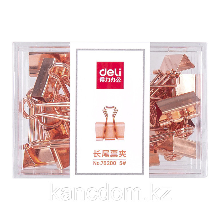 Зажим для бумаг 25мм Deli 78200 5 Rose Gold