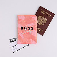 Обложка для паспорта с доп.карманом внутри BOSS LADY, искусственная кожа