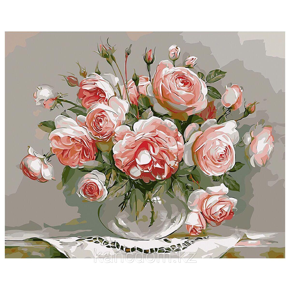 Картина по номерам "Розы", на холсте, 40*50 см. DELL' ARTE 6191