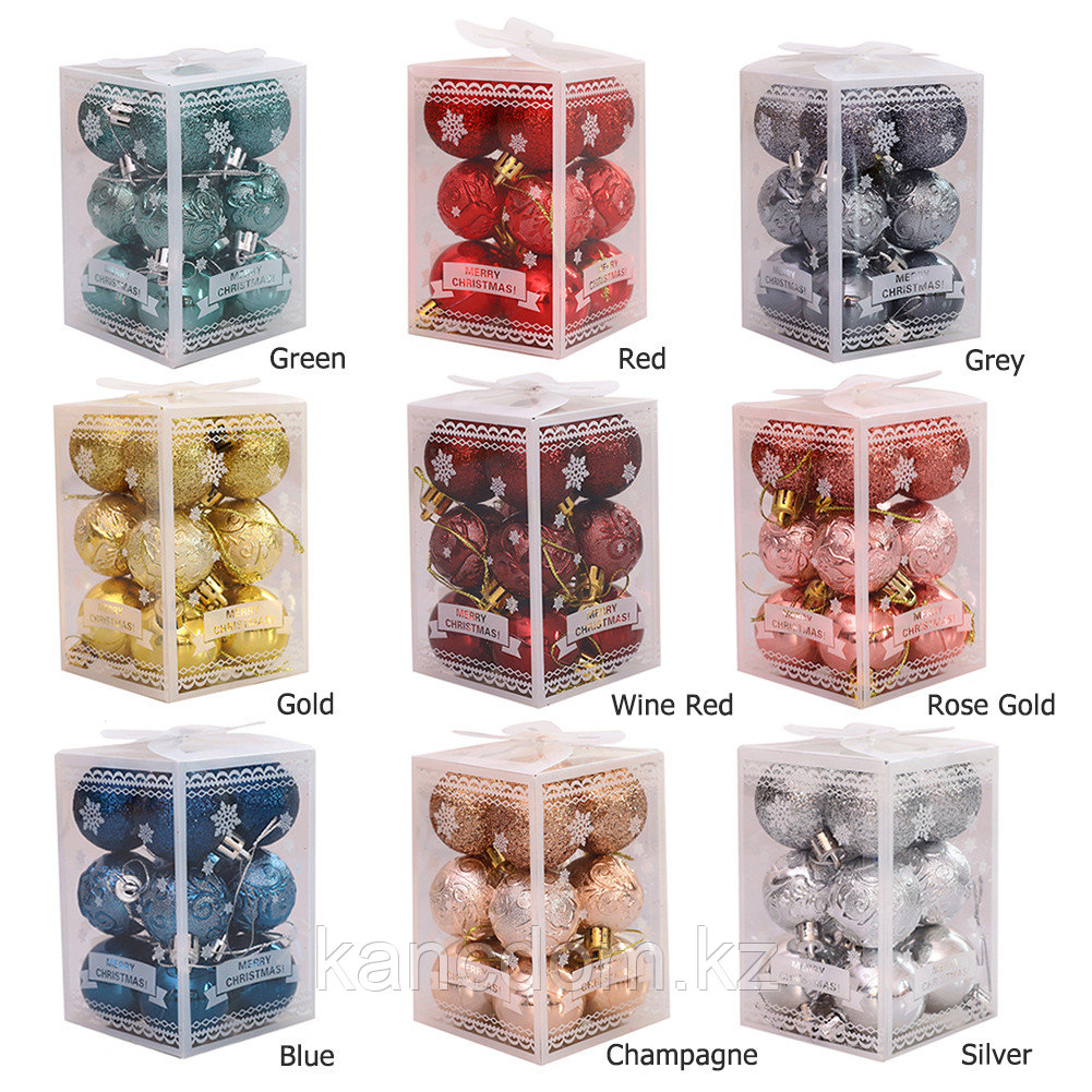 Игрушки ёлочные Merry Christmas Шары маленькие 12 шт, Blue