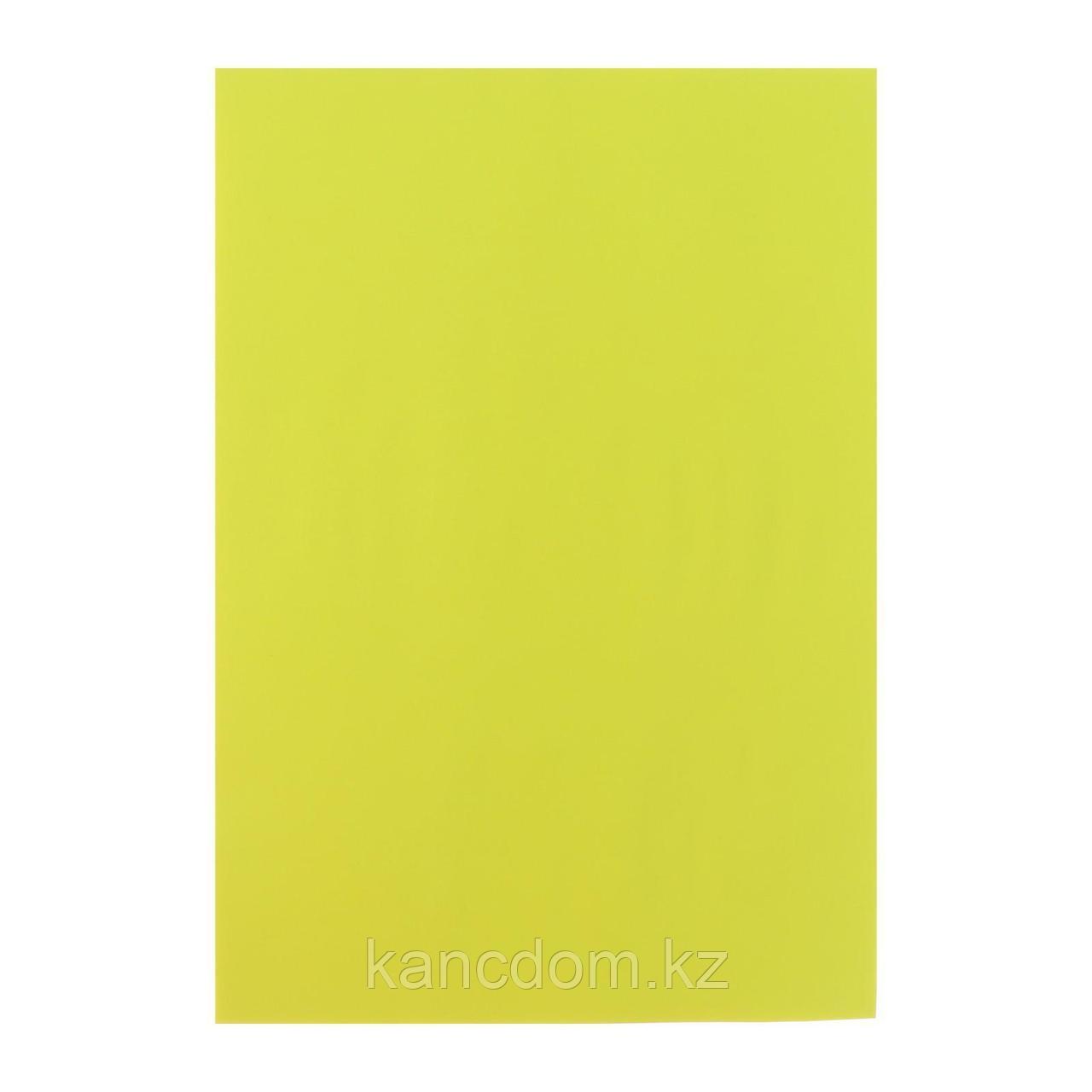 Бумага форматная цветная А4, 100 листов, НЕОН ЖЕЛТАЯ, 80г/м2, KADISI COLORED OFFICE PAPER