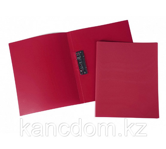 Папка пластиковая "Hatber", А4, 500мкм, 14мм, металлический зажим, серия "Line - Красная"