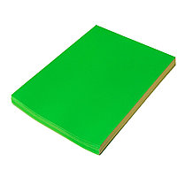 Бумага А4, 100 листов, 80 г/м, самоклеящаяся, флуоресцентный, ярко-зелёная