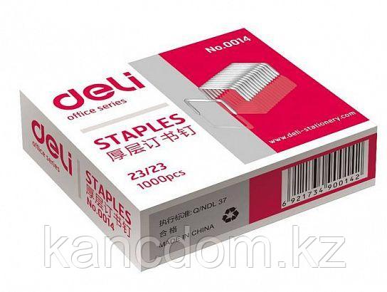Скобы DELI для степлера № 23/23, 1000 шт/кор, 0014