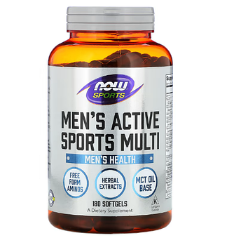 Now Foods, Sports, Men's Active Sports Multi, комплекс витаминов для мужчин, 180 капсул