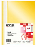 Скоросшиватель пластиковый A4, 100/170мкм, желтый Office, PBS