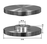 Опора верхняя, диск-адаптер, пятак под УФ склейку D50 (нержавеющая сталь)