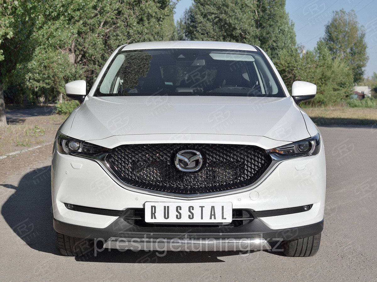 Защита переднего бампера d75х42 дуга Mazda CX-5 2017-по н.в