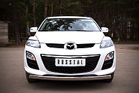 Защита переднего бампера d75х42 овал Mazda CX-7 2009-12