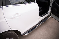 Пороги труба d76 с накладками (вариант 1)  Mazda CX-7 2009-12