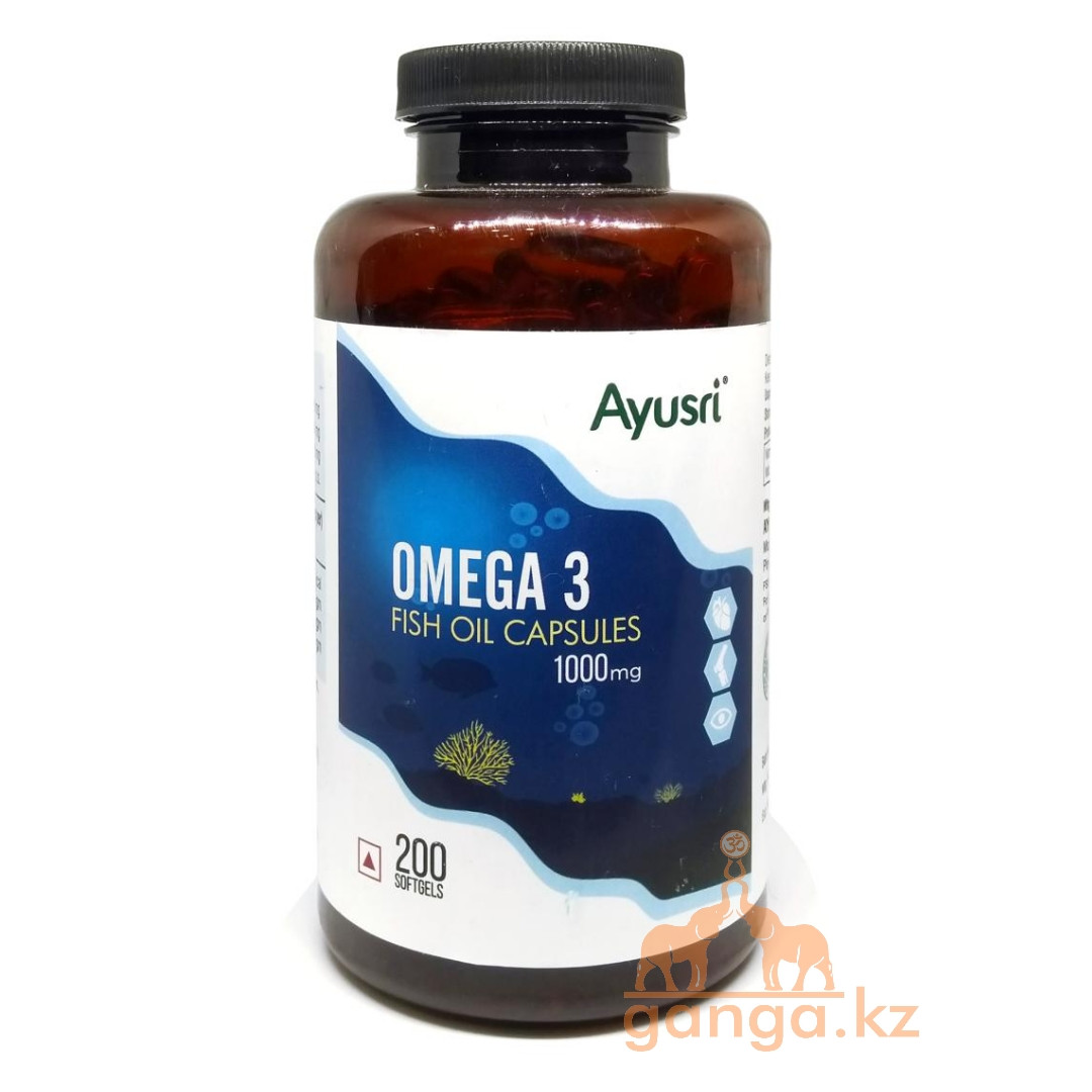 Омега 3 в капсулах (Omega 3 fish oil capsules AYUSRI), 200 кап