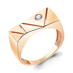 Серебряное кольцо  Фианит Aquamarine 67739А.6 позолота