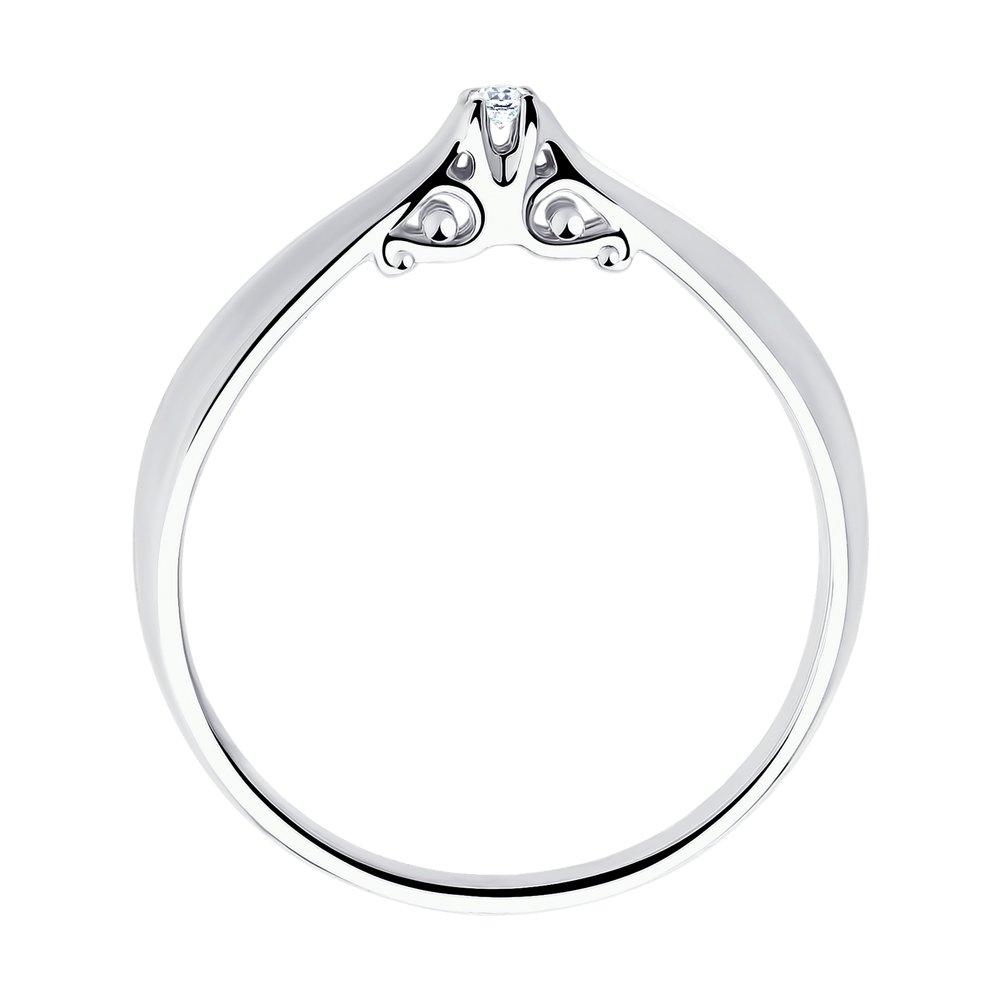 Кольцо из серебра с натуральным бриллиантом - размер 17,5 - фото 2 - id-p105915417