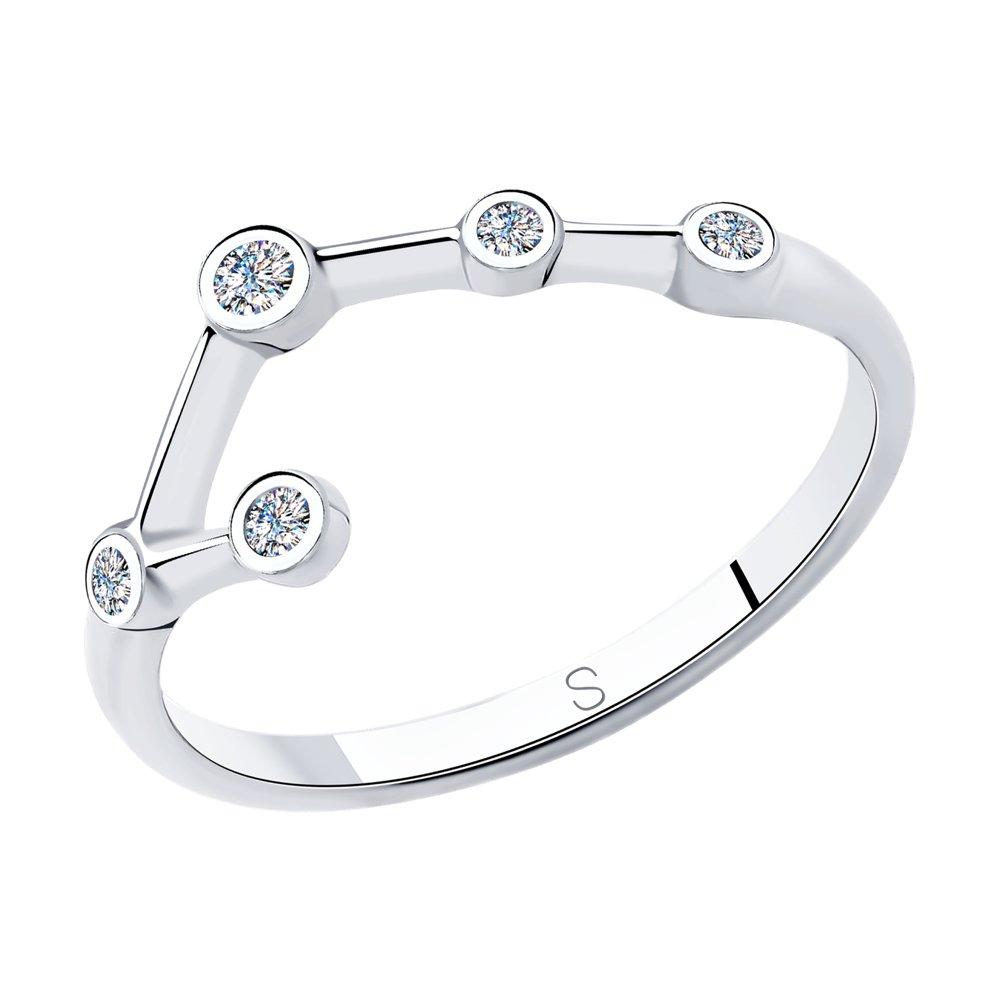 Кольцо из серебра с фианитом - размер 18