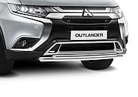 Защита переднего бампера d57+d42 + комплект крепежа RIVAL Mitsubishi Outlander 2015-2018