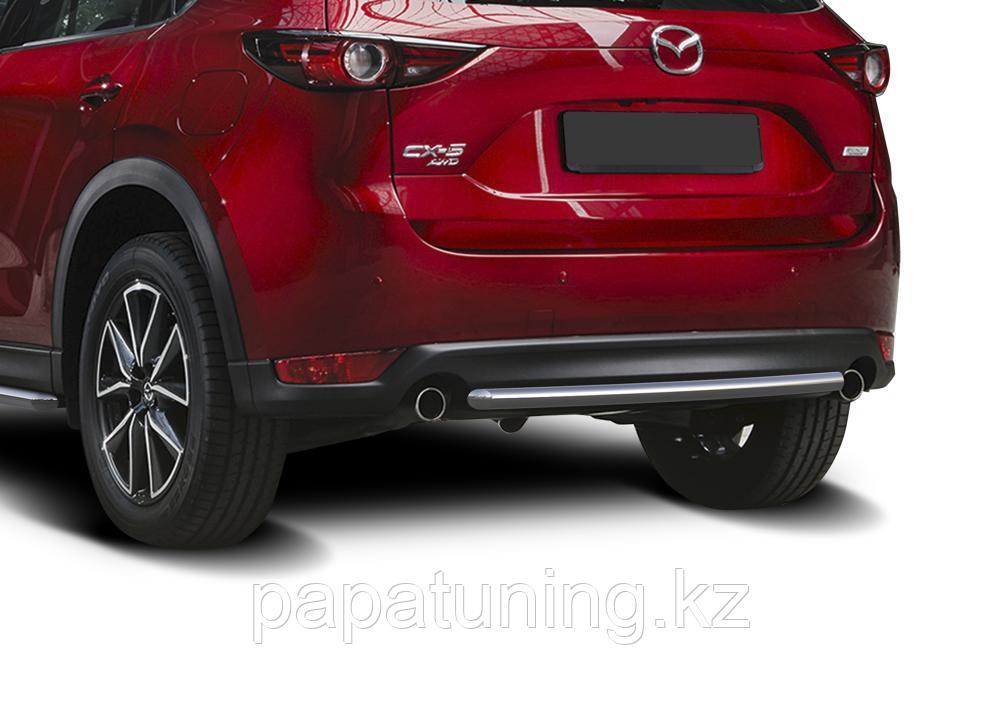 Защита заднего бампера d42 + комплект крепежа RIVAL Mazda CX-5 2017- - фото 1 - id-p105899754