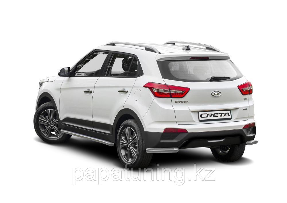 Защита заднего бампера d57 уголки + комплект крепежа RIVAL Hyundai Creta 2016-2021 - фото 2 - id-p105899706