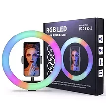 Кольцевая RGB-лампа с МУЛЬТИ-режимами для селфи и тик-тока со штативом Soft Ring Light (33 см), фото 2