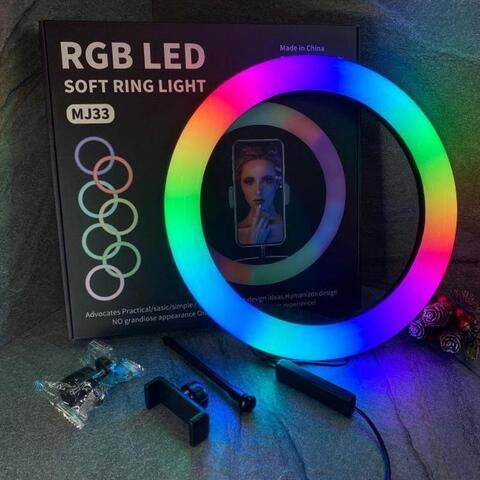 Кольцевая RGB-лампа с МУЛЬТИ-режимами для селфи и тик-тока со штативом Soft Ring Light (33 см) - фото 3 - id-p106000710