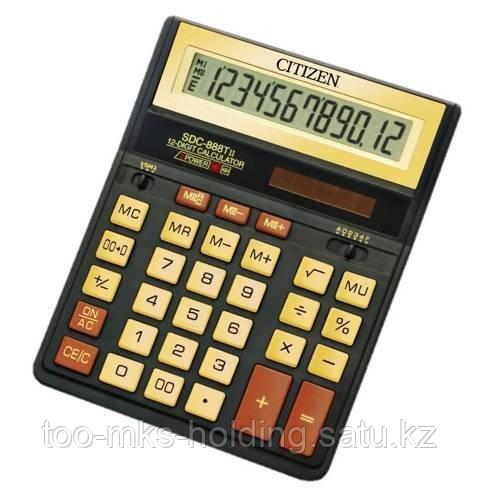 Калькулятор 12 разрядов, 15.8x20.5см, черный/золотой Citizen - фото 1 - id-p105797275