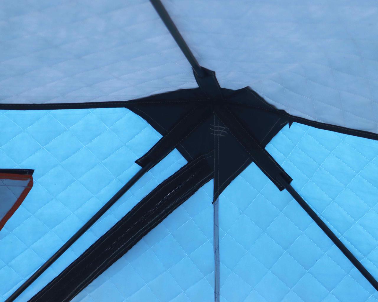 Палатка зимняя куб "HUSKY" М1 PH11 Oxford 210D, 3 слоя, 6 стенная, р.360*190, цвет: синий - фото 6 - id-p105909127