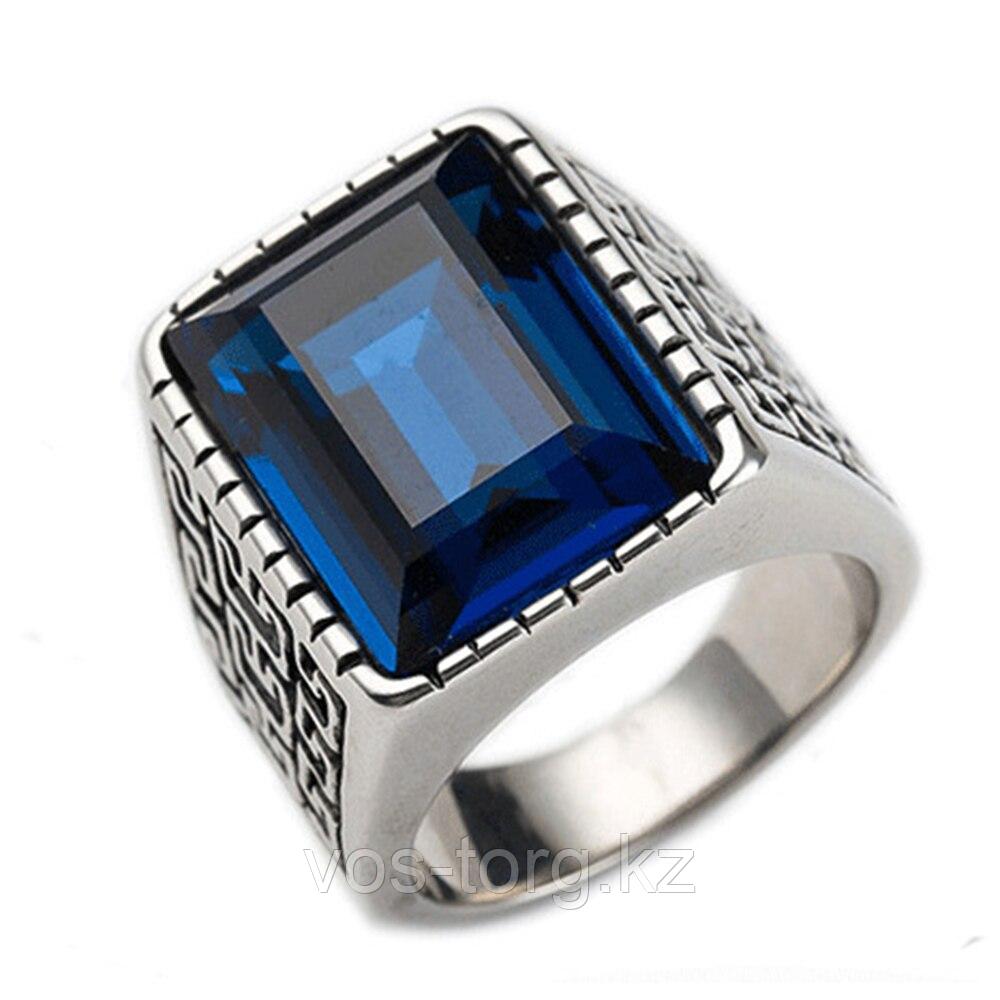 Перстень-печатка с ониксом "Big boss" синий - фото 4 - id-p106004253