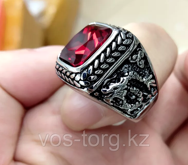 Перстень-печатка "Серебристый дракон"