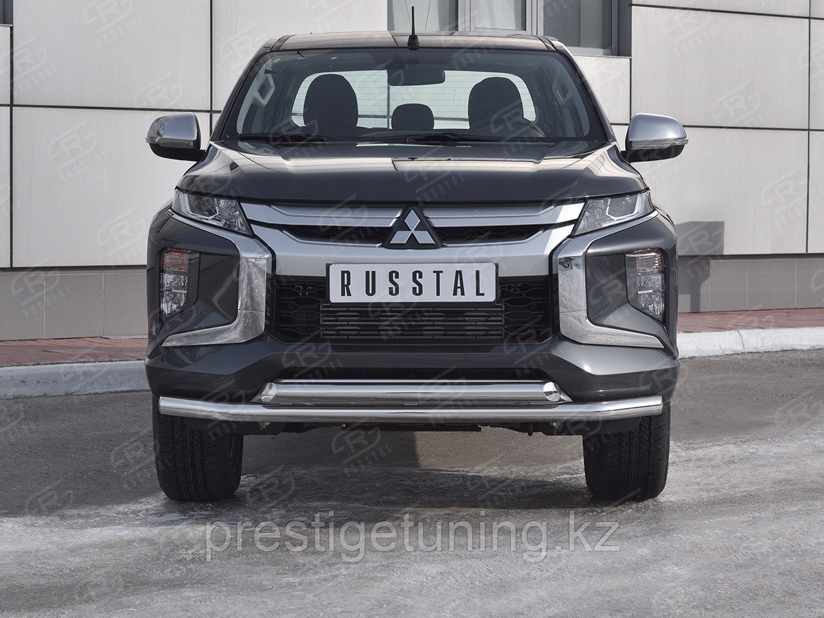 Защита переднего бампера d63 секции-d63 дуга Mitsubishi L200 2018-по н.в - фото 1 - id-p106004588