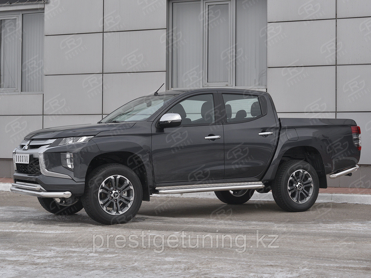 Защита переднего бампера d76 секции-d42 дуга Mitsubishi L200 2018-по н.в - фото 2 - id-p106004628