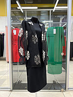 Платье женское с накидкой черного цвета. Двойка производство Турция. Размеры 36,38 (+6).