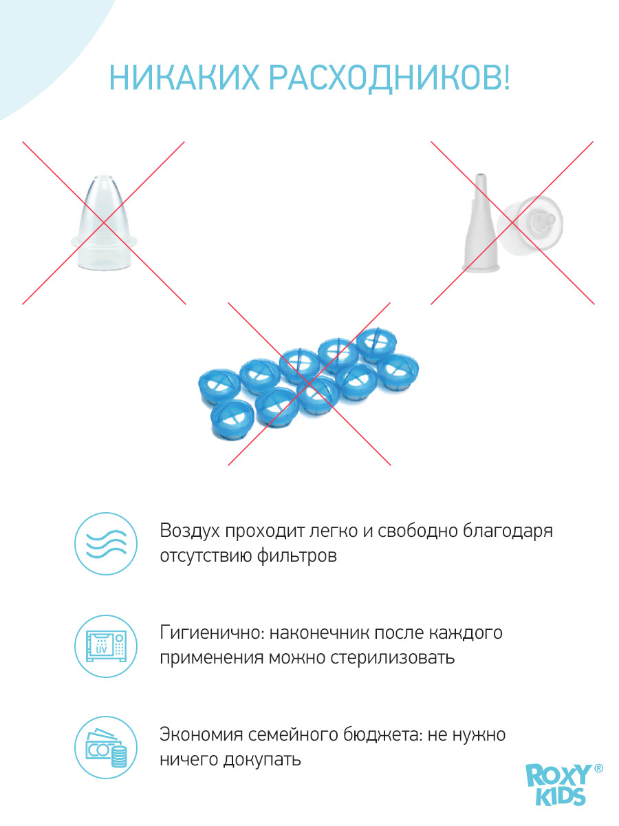 ROXY-KIDS Аспиратор назальный детский для носа соплеотсос для детей - фото 4 - id-p106005379