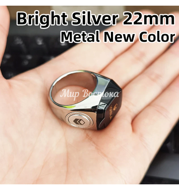 Смарт кольцо-тасбих Zikir Ring IQIBLA ZIKR1-22B (Bright Silver, 22 мм, металл), зикрматик. - фото 2 - id-p106008626