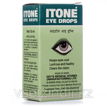 Глазные капли «Айтон», 10мл (ITONE eye drops), снимают усталость, покраснение и напряжение глаз