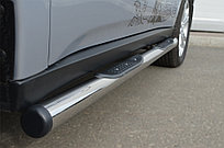 Пороги труба d76 с накладками (вариант 2) Mitsubishi Outlander 2012-15