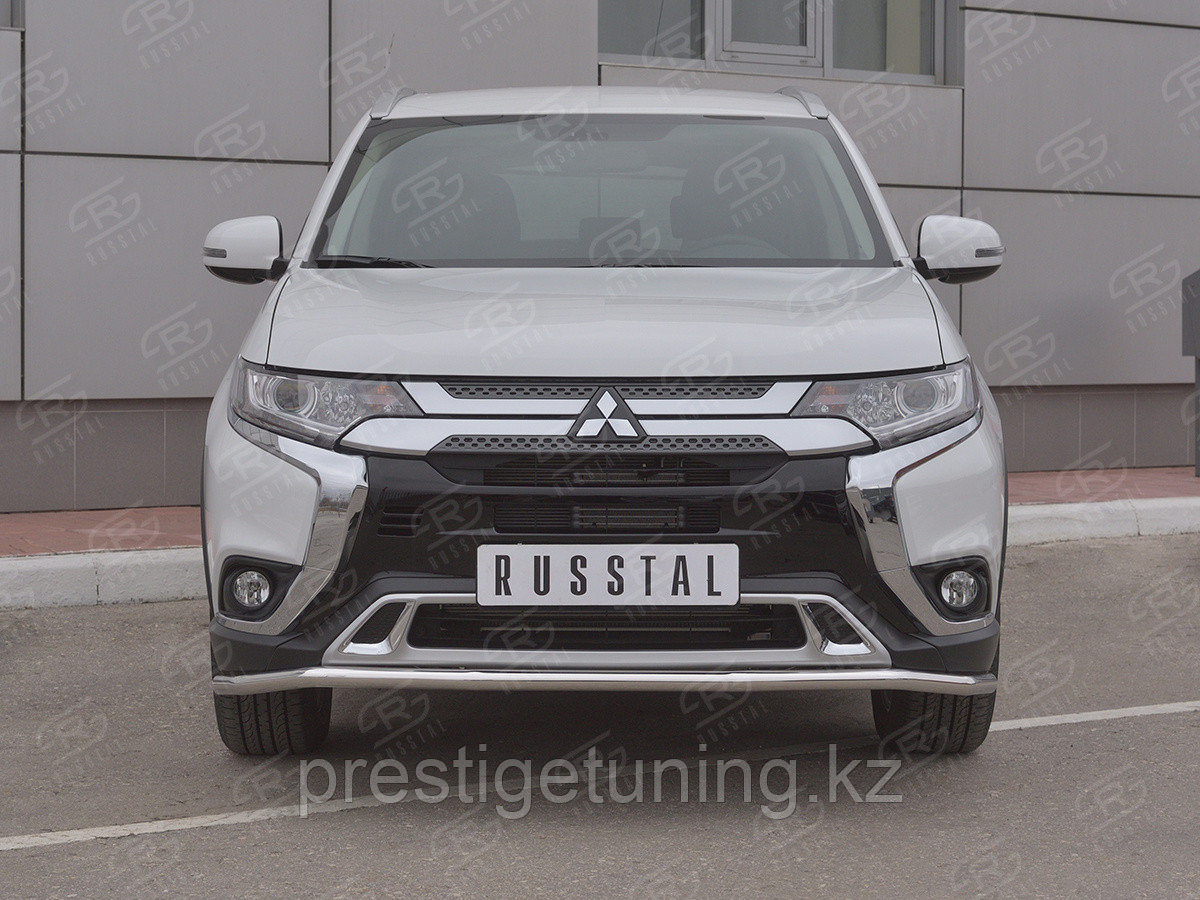 Защита переднего бампера d42 (секции) Mitsubishi Outlander 2018-20