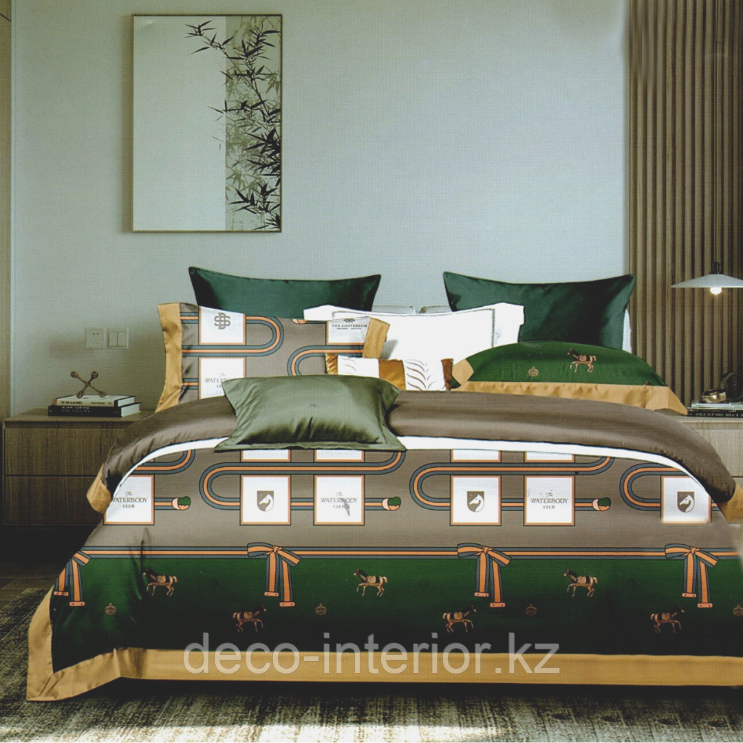 Комплект полуторного постельного белья из сатин люкса с принтом пёрышек - фото 9 - id-p96541418