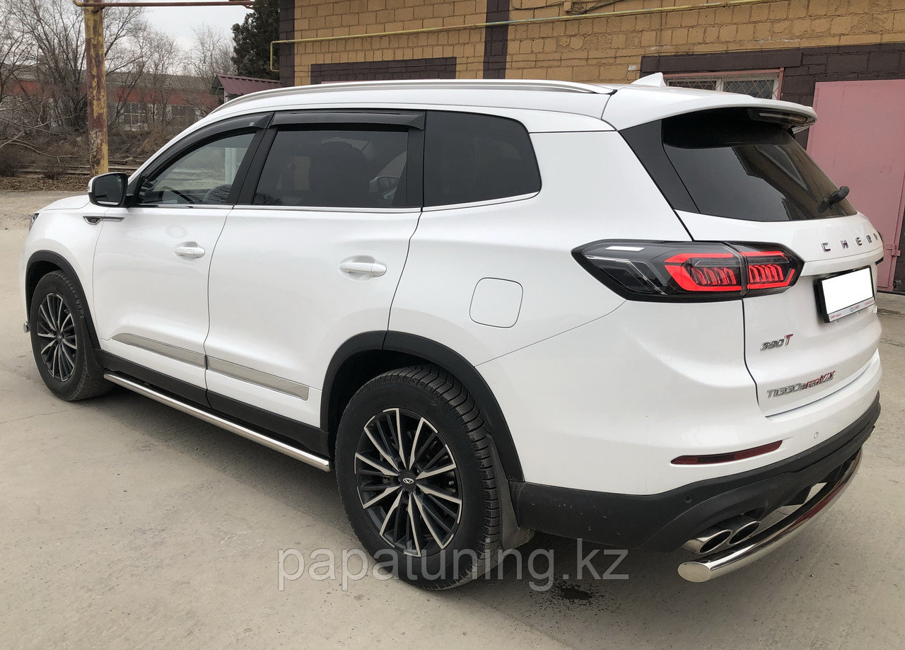 Защита штатного порога труба Папа Тюнинг d60 для Chery Tiggo 8 Pro Max Рестайлинг 2024-