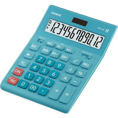 Калькулятор настольный CASIO GR-12C-LB-W-EP бирюза