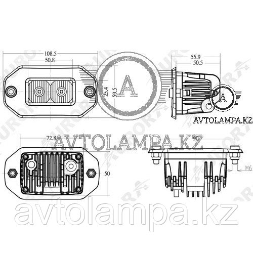 Светодиодный фара врезная ближнего света Aurora ALO-EL-2-E7T Ближний свет, рабочее освещение,1шт - фото 10 - id-p106025675