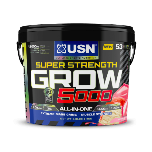 ГЕЙНЕР Super Strength Grow 5000, 4000 g, USN Strawberry - фото 1 - id-p106027455