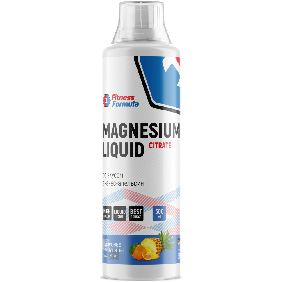 Magnesium Citrate Liquid, 500 ml, Fitness Formula Ананас-апельсин - фото 1 - id-p106027517